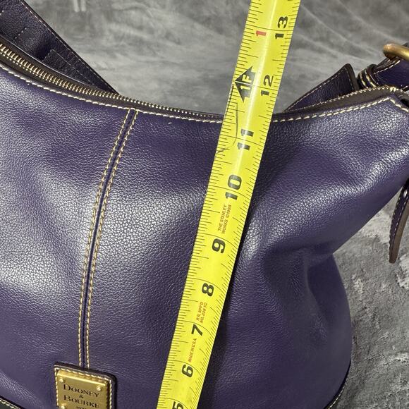 VTG Dooney & Bourke Bag Sophie Hobo Pebble Leather Navy Blue Red Lining 90s - Picture 10 of 15